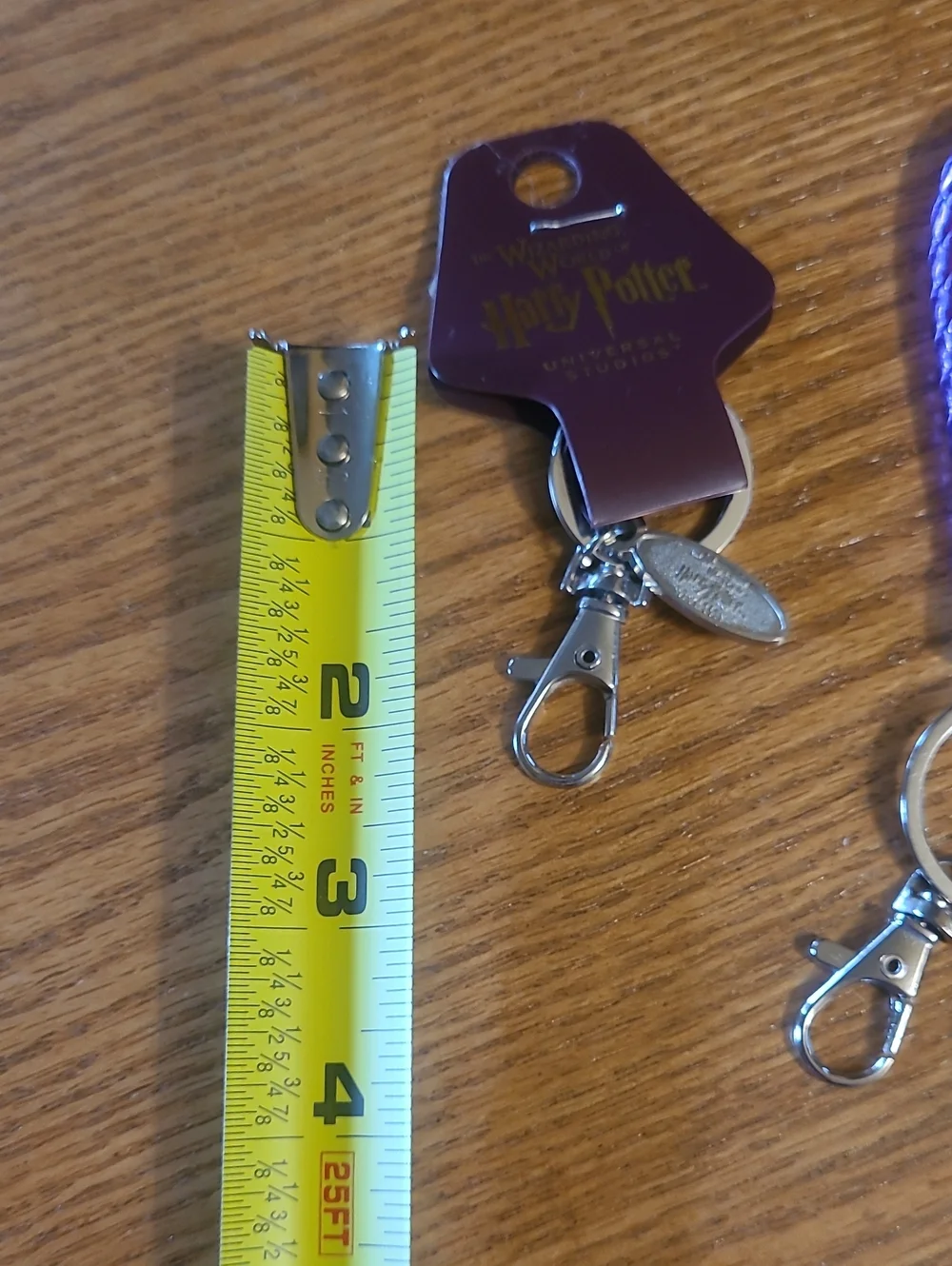 Harry Potter Universal Studios Keychain & Purple Braided Leather Keychain